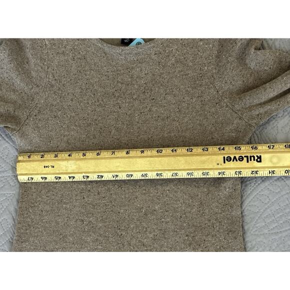 Lands End Sz XS ( 2-4) Brown Heathered wool silk blend 3/4 length slv maxi dress - Picture 7 of 10